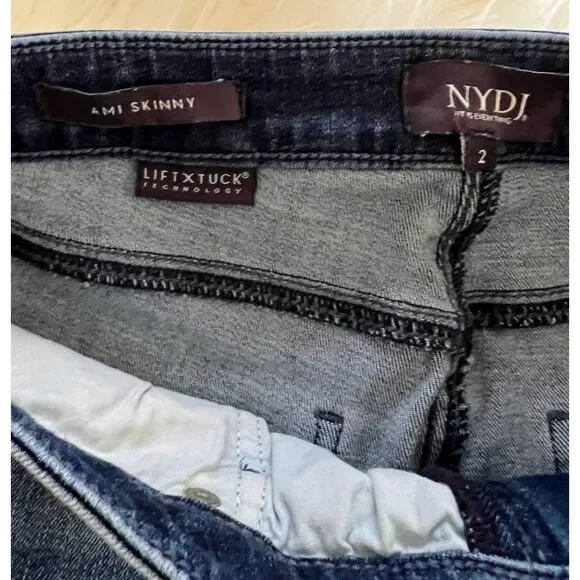 NYDJ Ami Skinny Jeans Size 2 Womens Raw Frayed Released Hem - Picture 4 of 9